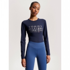 PARIS STUDDED LOGO LONG SLEEVE T- SHIRT 