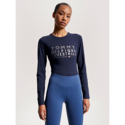 PARIS STUDDED LOGO LONG SLEEVE T- SHIRT 